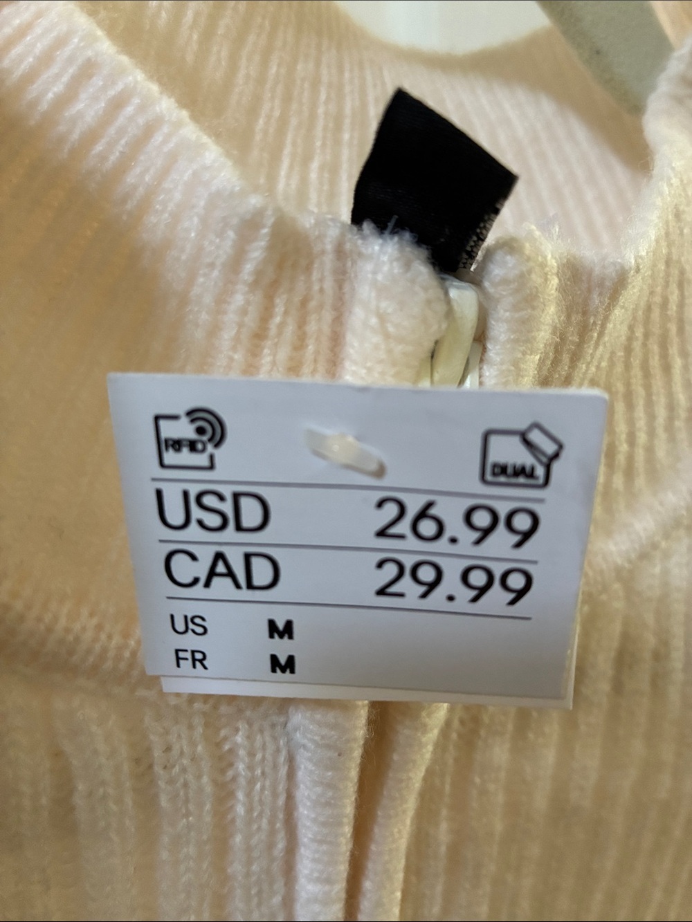 H&M DIVIDED Cream Ribbed Knit Top - Picture 4 of 4